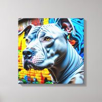 Colorful Urban Graffiti Street Art Pitbull Lover