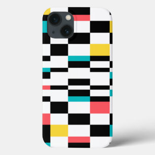 Colorful, urban, modern, trendy geometric pattern iPhone 13 case