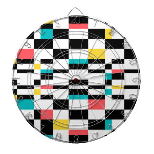Colorful, urban, modern, trendy geometric pattern dart board