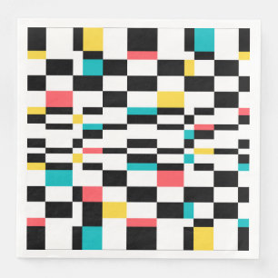 Colorful, urban, modern, trendy geometric pattern paper dinner napkins