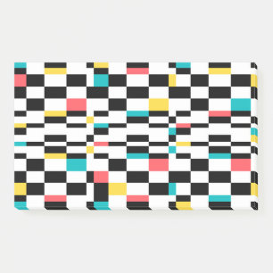 Colorful, urban, modern, trendy geometric pattern post-it notes