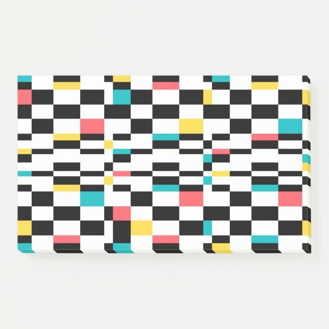 Colorful, urban, modern, trendy geometric pattern post-it notes (Front)