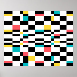 Colorful, urban, modern, trendy geometric pattern poster
