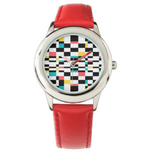 Colorful, urban, modern, trendy geometric pattern watch
