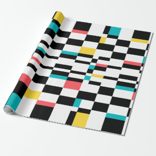 Colorful, urban, modern, trendy geometric pattern wrapping paper