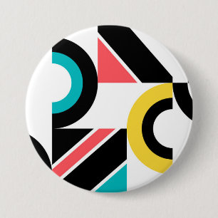 Colorful, urban, trendy, modern geometric art button