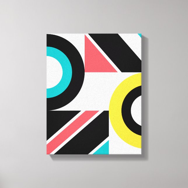 Colorful, urban, trendy, modern geometric art canvas print (Front)