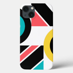 Colorful, urban, trendy, modern geometric art iPhone 13 case