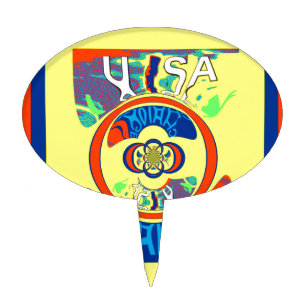 Colorful USA Change: A Festive Design Cake Topper