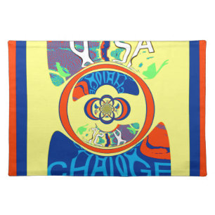 Colorful USA Change: A Festive Design Cloth Placemat