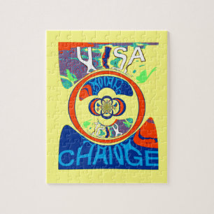 Colorful USA Change: A Festive Design Jigsaw Puzzle