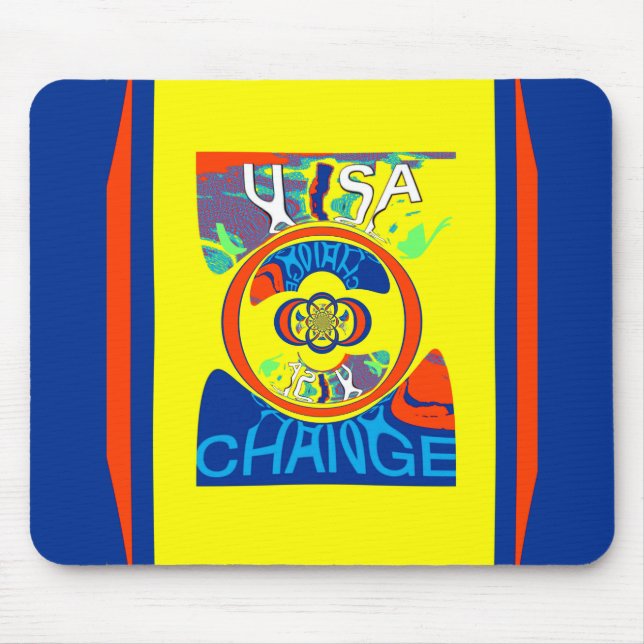 Colorful USA Change: A Festive Design Mouse Pad (Front)