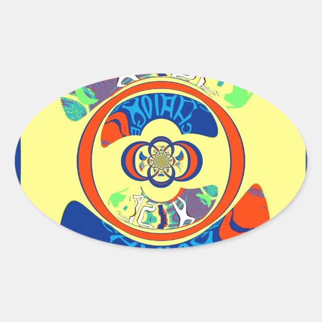 Colorful USA Change: A Festive Design Oval Sticker (Front)