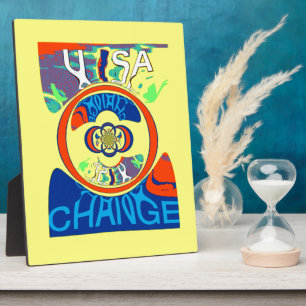 Colorful USA Change: A Festive Design Plaque