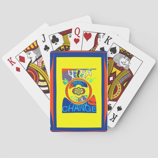 Colorful USA Change: A Festive Design Poker Cards (Back)