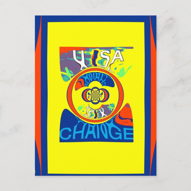 Colorful USA Change: A Festive Design Postcard (Front)