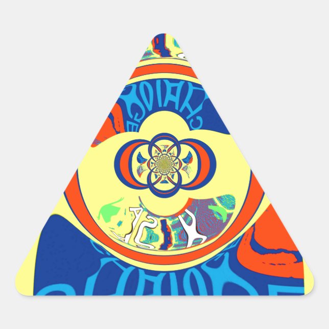 Colorful USA Change: A Festive Design Triangle Sticker (Front)