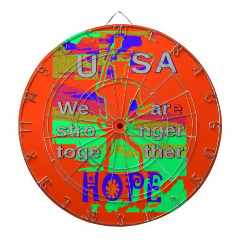 Colorful USA Hillary Hope We Are Stronger Together Dartboard