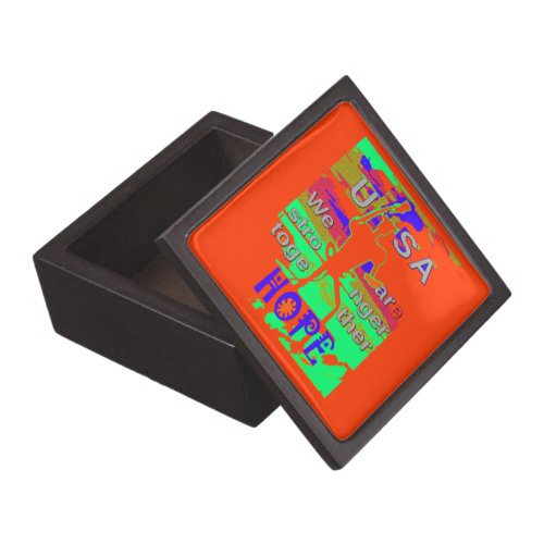 Colorful USA Hillary Hope We Are Stronger Together Keepsake Box