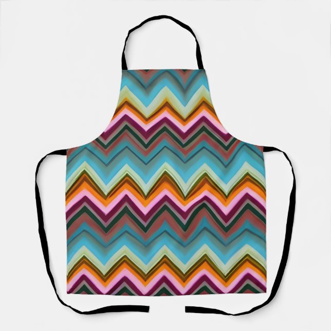 Colorful V Shape Pattern  Apron (Front)