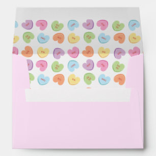 Colorful Valentine Candy Hearts Envelope