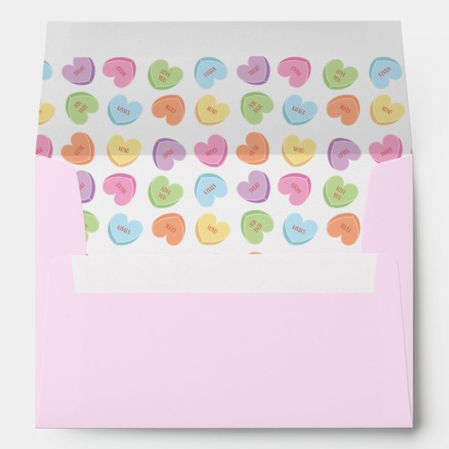 Colorful Valentine Candy Hearts  Envelope (Back (Bottom))