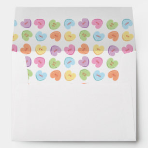 Colorful Valentine Candy Hearts  Envelope