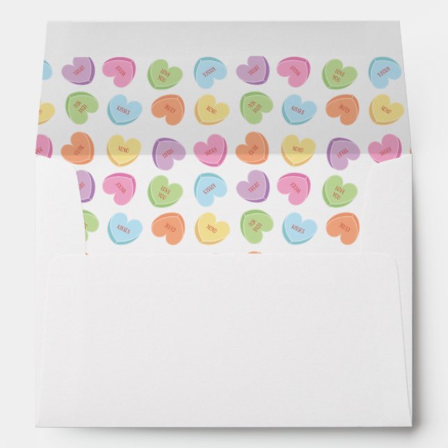 Colorful Valentine Candy Hearts  Envelope (Back (Bottom))