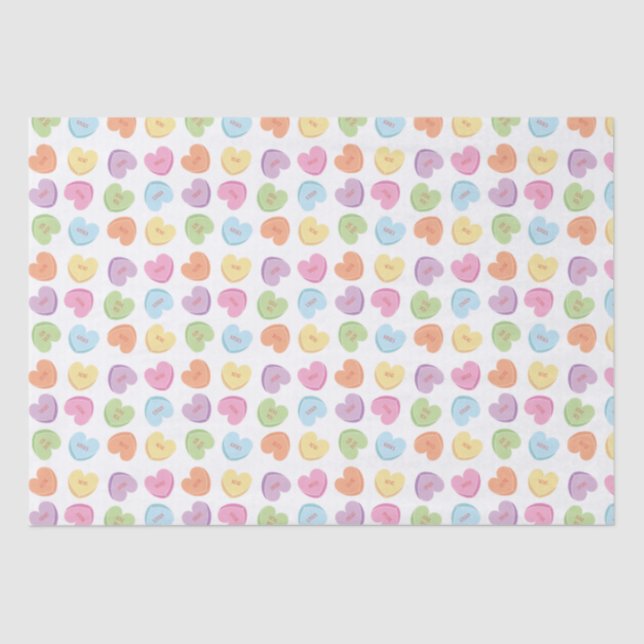 Colorful Valentine Candy Hearts  Paper Coaster Mug (Front)