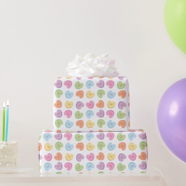 Colorful Valentine Candy Hearts  Paper Coaster Mug (Party Gifts)