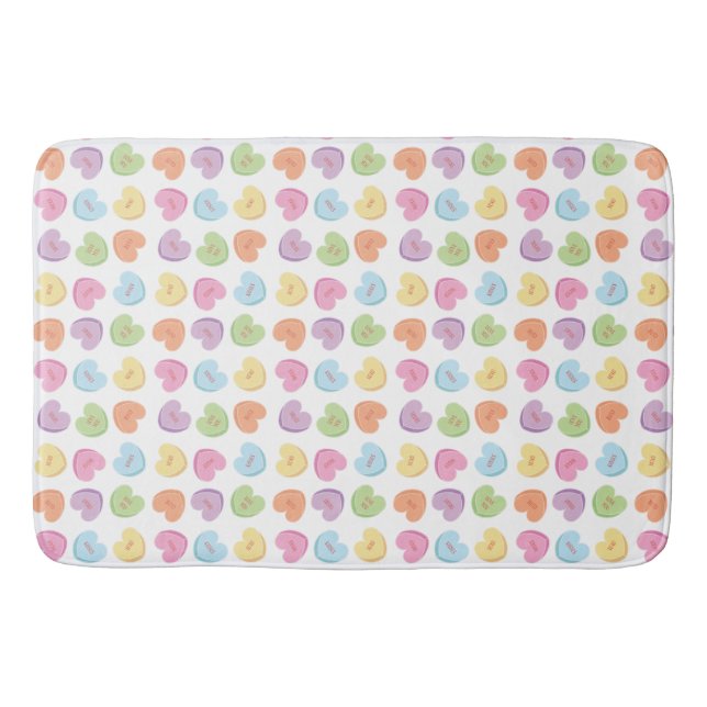 Colorful Valentine Candy Hearts  Paper Coaster Mug Bath Mat (Front)
