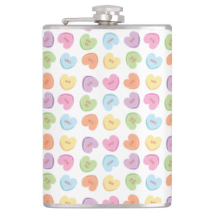 Colorful Valentine Candy Hearts Paper Coaster Mug Flask