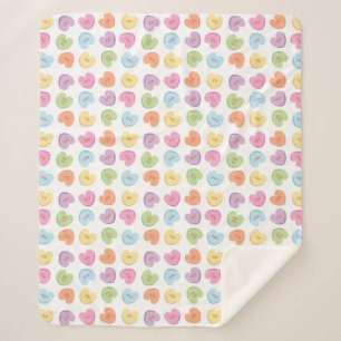 Colorful Valentine Candy Hearts Paper Coaster Mug Sherpa Blanket