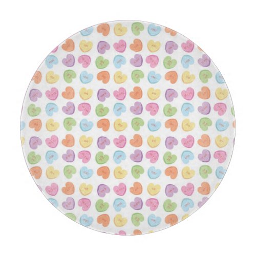 Colorful Valentine Candy Hearts  Placemat Holiday  Cutting Board