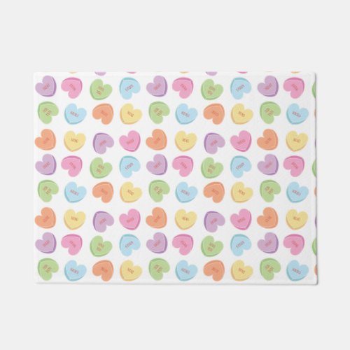 Colorful Valentine Candy Hearts  Placemat Holiday  Doormat