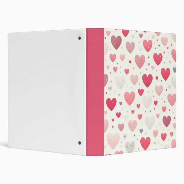 Colorful Valentine's day heart 3 Ring Binder (Background)