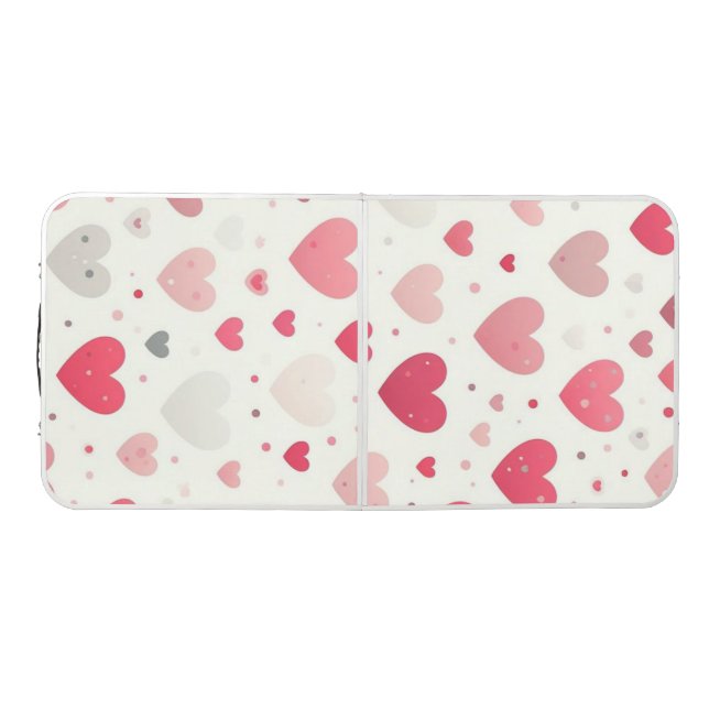Colorful Valentine's day heart Beer Pong Table (Top)