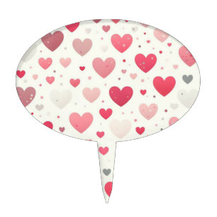 Colorful Valentine's day heart Cake Topper