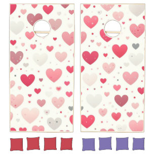Colorful Valentine's day heart Cornhole Set