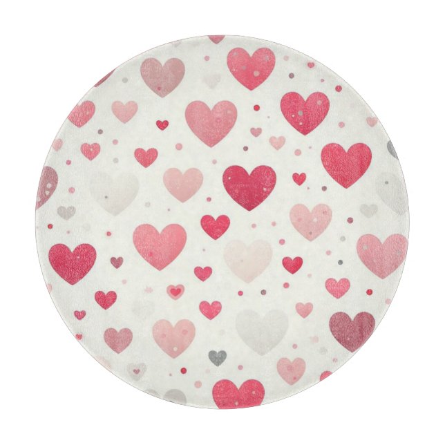 Colorful Valentine's day heart Cutting Board (Front)