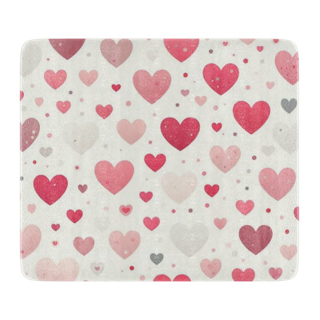 Colorful Valentine's day heart Cutting Board (Front)