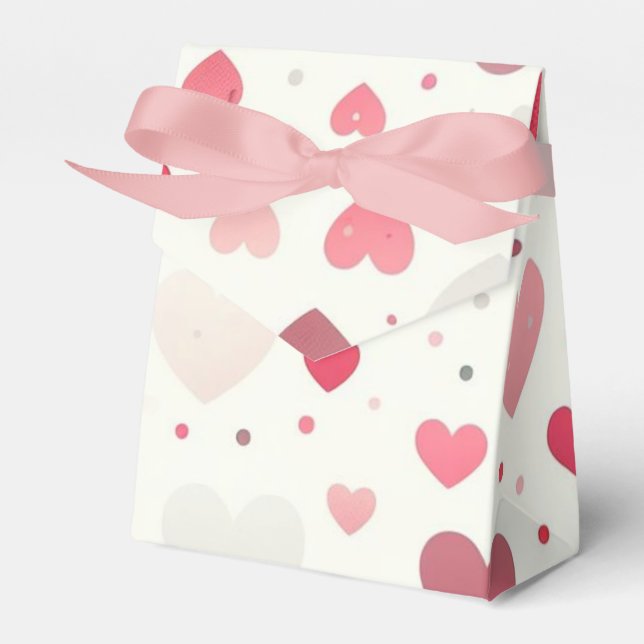 Colorful Valentine's day heart Favor Boxes (Front Side)