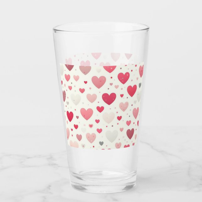 Colorful Valentine's day heart Glass (Front)