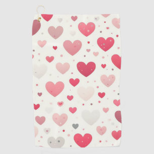 Colorful Valentine's day heart Golf Towel