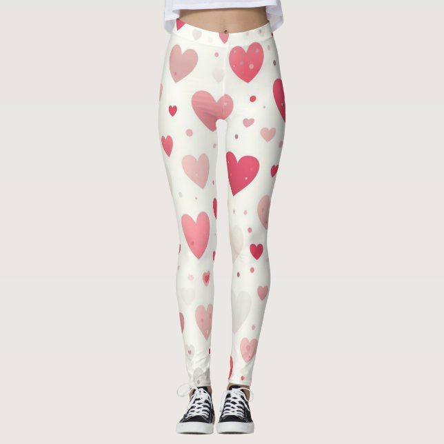 Colorful Valentine's day heart Leggings (Front)