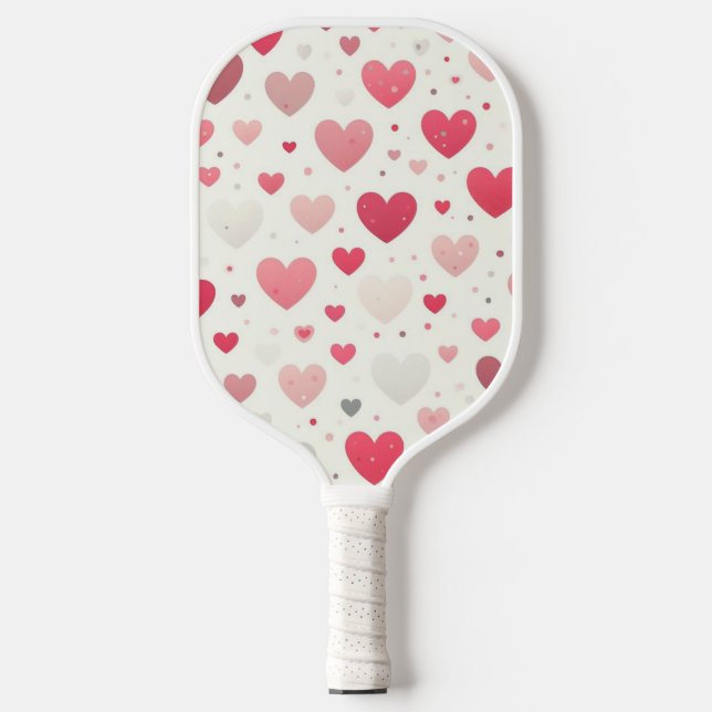 Colorful Valentine's day heart Pickleball Paddle (Front)