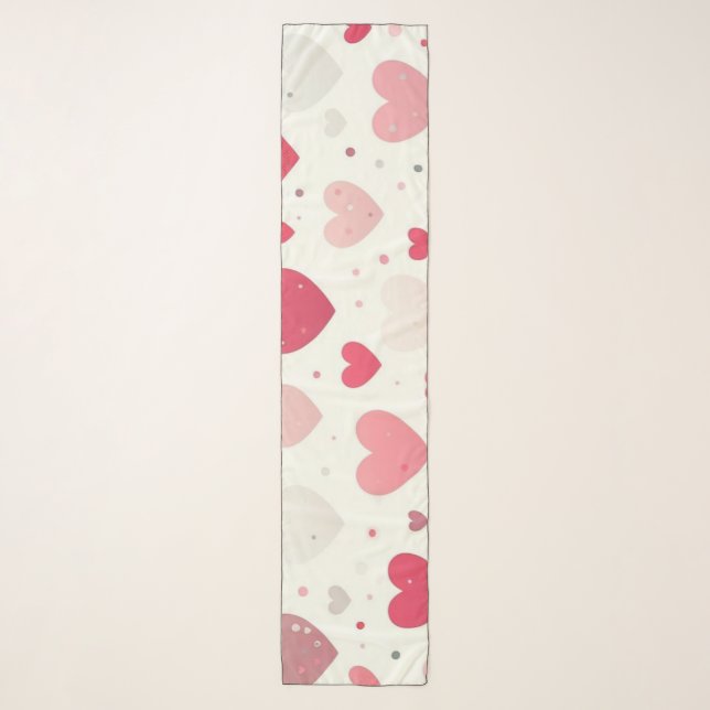 Colorful Valentine's day heart Scarf (Front)