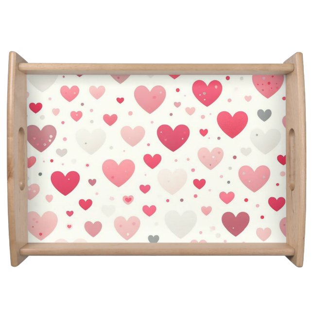 Colorful Valentine's day heart Serving Tray (Front)