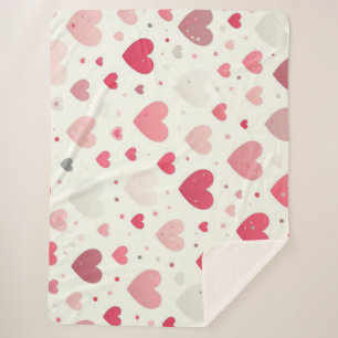 Colorful Valentine's day heart Sherpa Blanket
