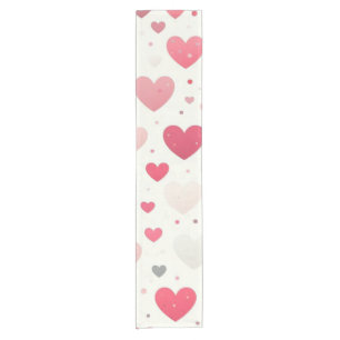 Colorful Valentine's day heart Short Table Runner